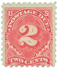 2c Postage Due Stamp - rose.