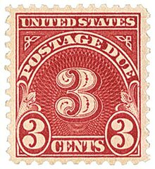 3c Postage Due Stamp - carmine