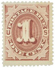 1c Postage Due Stamp - red brown.