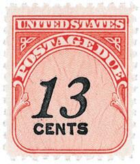 13c Postage Due Stamp - carmine rose.