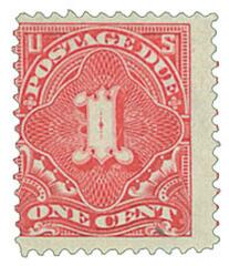 1c Postage Due Stamp - vermilion.