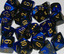 Polyhedral Black-Blue w/gold d8 - PG0835