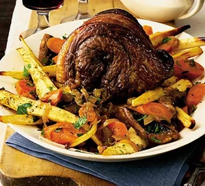 Pot-roasted beef brisket