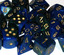 Polyhedral Blue-Green w/gold d20 - PG2036