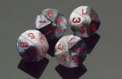 12mm d6 w/pips Black-White w/red - DG1221