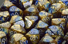 Polyhedral Blue-Gold w/white d4 - PG0422