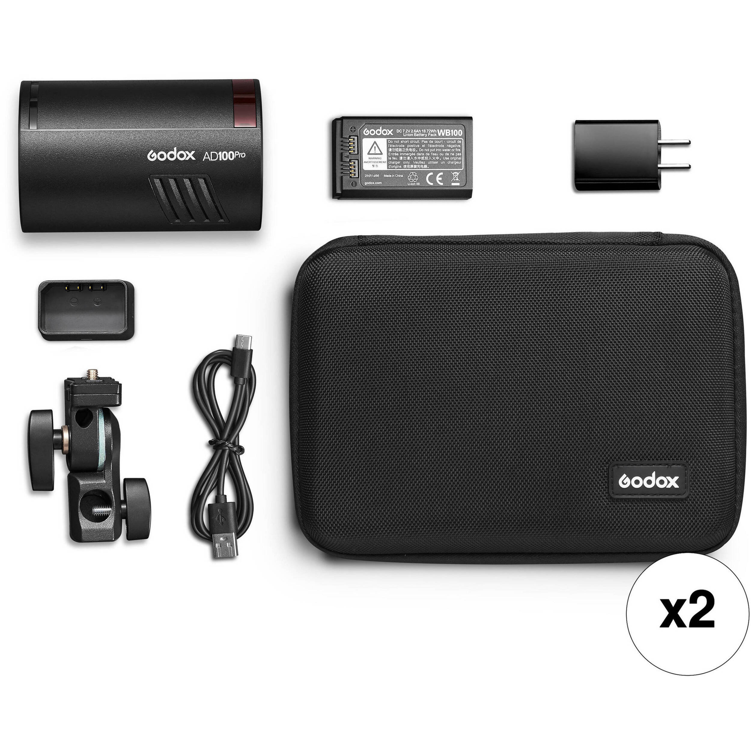 Godox AD100Pro Pocket Flash 2-Pack