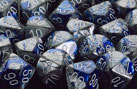 Polyhedral Blue-Steel w/white d6 w/#s - PG0623