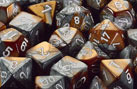 Polyhedral Copper-Steel w/white d4 - PG0424