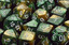 Polyhedral Gold-Green w/white d6 w/#s - PG0625