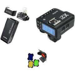 Godox AD200 Kit with X2 Trigger, Barndoors, and Color Filters for Olympus/Panasonic