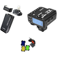 Godox AD200 Kit with X2 Trigger, Barndoors, and Color Filters for FUJIFILM
