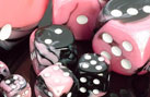 Polyhedral Black-Pink w/white d4 - PG0430