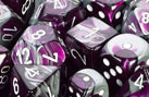 Polyhedral Purple-Steel w/white d6 w/#s - PG0632