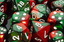 Polyhedral Green-Red w/white d4 - PG0431