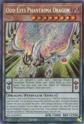 Odd-Eyes Phantasma Dragon - BLCR-EN075 - Secret Rare - 1st Edition Odd-Eyes Phantasma Dragon - BLCR-EN075 - Secret Rare - 1st Edition