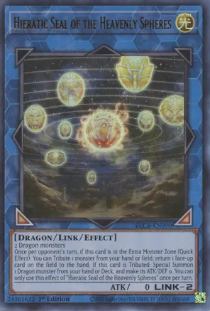 Hieratic Seal of the Heavenly Spheres - BLCR-EN090 - Ultra Rare - 1st Edition Hieratic Seal of the Heavenly Spheres - BLCR-EN090 - Ultra Rare - 1st Edition