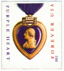 First-Class Forever Stamp - Imperforate Purple Heart