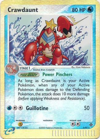 Crawdaunt - 3/97 - Holo Rare - Reverse Holo