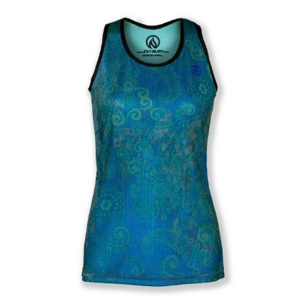INKnBURN Womens Turquoise Paisley Singlet (XS) (209536985)