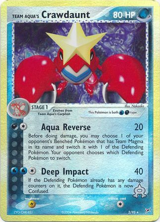 Team Aquas Crawdaunt - 2/95 - Holo Rare - Reverse Holo Team Aquas Crawdaunt - 2/95 - Holo Rare - Reverse Holo