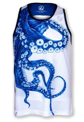 INKnBURN Mens Blue Octopus Singlet (2XL) (197900523)