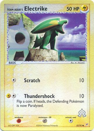electrike pokemon card value Team Aqua's - 52/95 - Common - Reverse Holo - Singles » EX Sets » EX Team Magma vs Team Aqua Fx2 / / 1 Artist Electrike - EX Emerald Pokémon