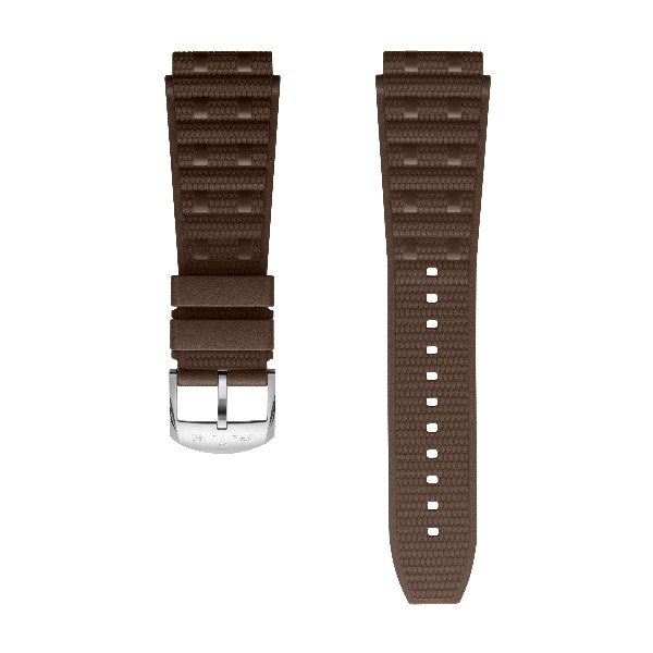 Breitling - Brown Rouleaux Rubber Strap - 22 Mm
