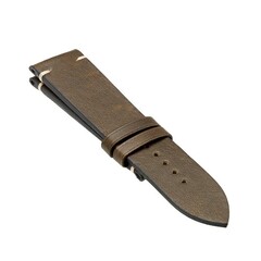 Bremont - Vintage Leather Strap - Khaki - Side Stitch