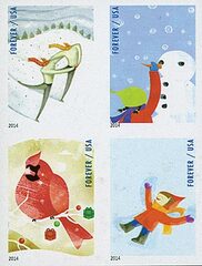 First-Class Forever Stamp - Imperforate Winter Fun (CCL Label, booklet)