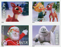First-Class Forever Stamp - Imperforate Rudolph the Red-Nosed Reindeer