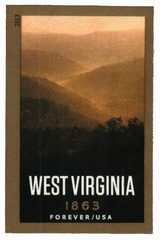 First-Class Forever Stamp - Imperforate Statehood: West Virginia Sesquicentennial