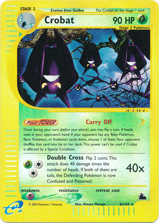 Crobat - 6/144 - Rare - Reverse Holo