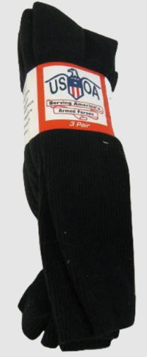 USA Anti-Microbial Boot Sock-Black:Small 9-11