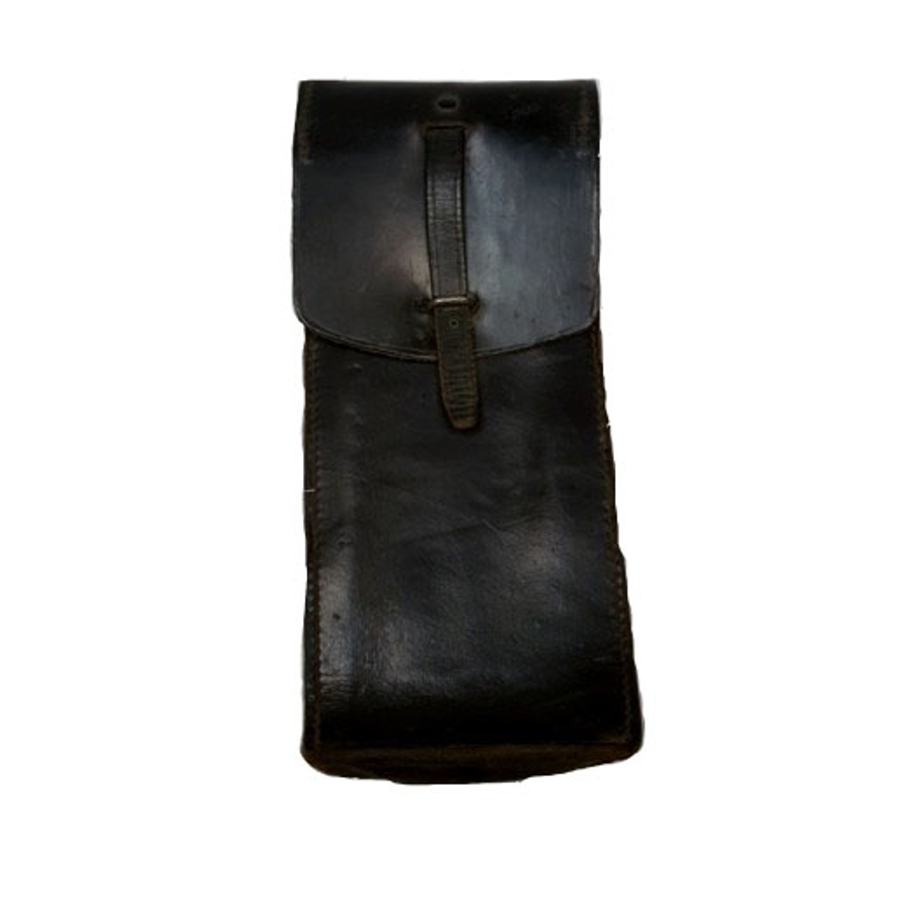 French Large Leather Pouch Black