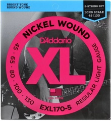 D'Addario EXL170-5 Nickel Wound Bass Guitar Strings - .045-.130 Regular Light Long Scale 5-string