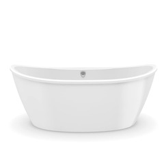 Laurel Mountain - 6636DT064 - Devine II Freestanding 36-in W x 66-in L White Fiberglass Oval Center Drain Freestanding Soaking Bathtub