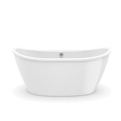 Laurel Mountain - 6032DT064 - Devine I Freestanding 32-in W x 60-in L White Fiberglass Oval Center Drain Freestanding Soaking Bathtub