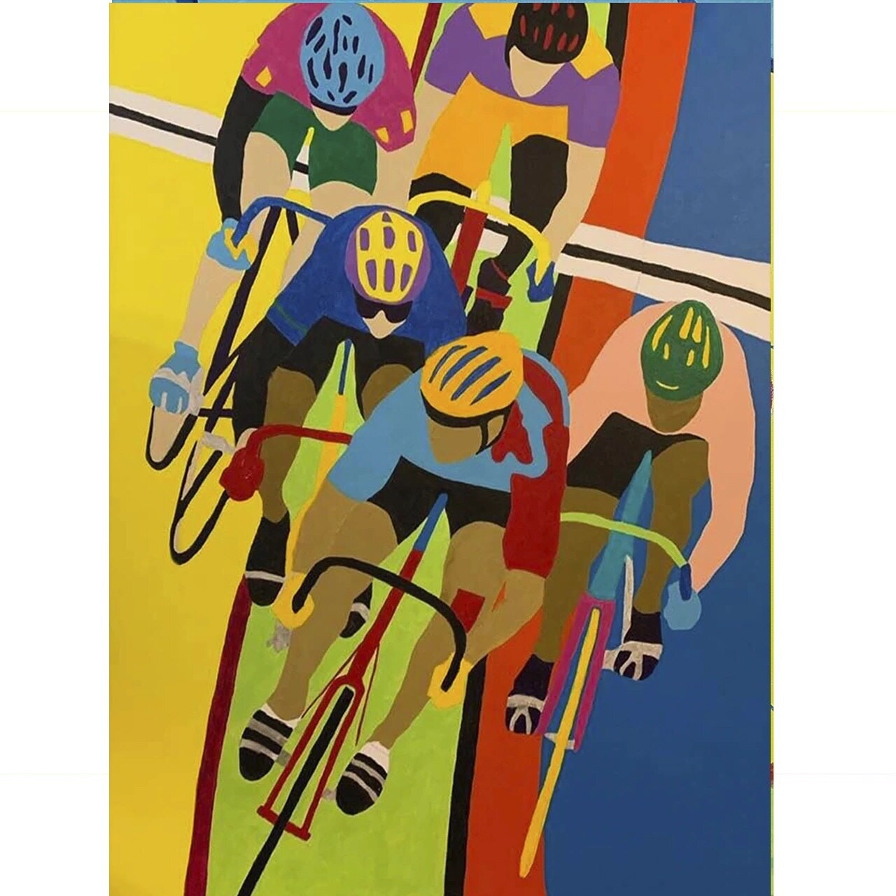 Keirin Check Velodrome Bike Racing Bicycling Art Poster
