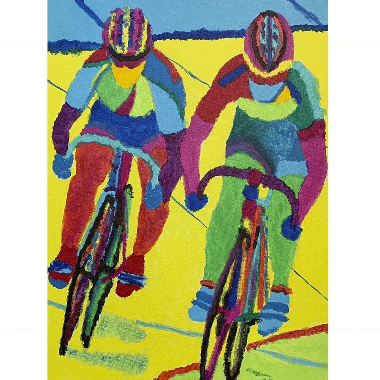Womens Sprint Velodrome Bike Racing Bicycling Art Poster