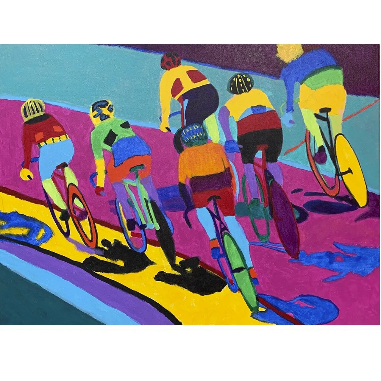 Womens Madison Velodrome Bike Racing Bicycling Art Poster