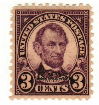 3c Lincoln, violet, Kansas-Nebraska overprints