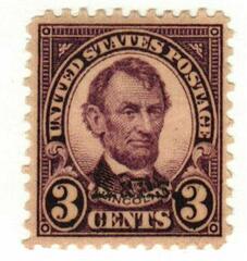 3c Lincoln, violet, Kansas-Nebraska overprints
