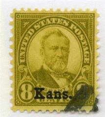 8c Grant, olive green, Kansas-Nebraska overprints