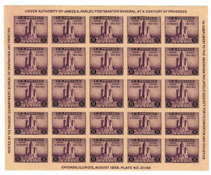 3c Federal Building at Chicago, souvenir sheet