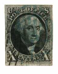 10c Washington, black, imperforate
