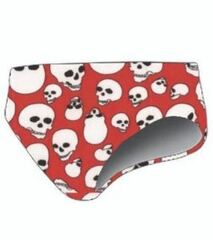 TS Swim Men's Swim Brief (Water Polo Cut) - Red with Skulls (24, 32, 34) (107180328)