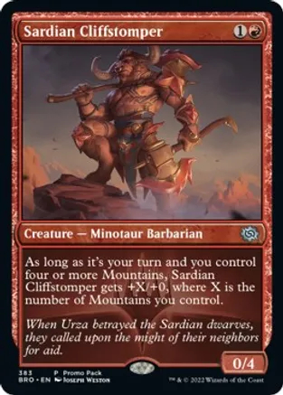 Sardian Cliffstomper - Foil - Dark Frame Promo