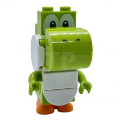 LEGO Yoshi - White Tile, Round 1 x 2 Half on Front