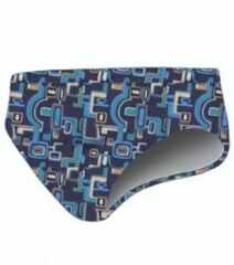 TS Swim Men's Swim Brief (Water Polo Cut) - Blue Geo Print with Orange Lining (24, 26, 34) (107180324)